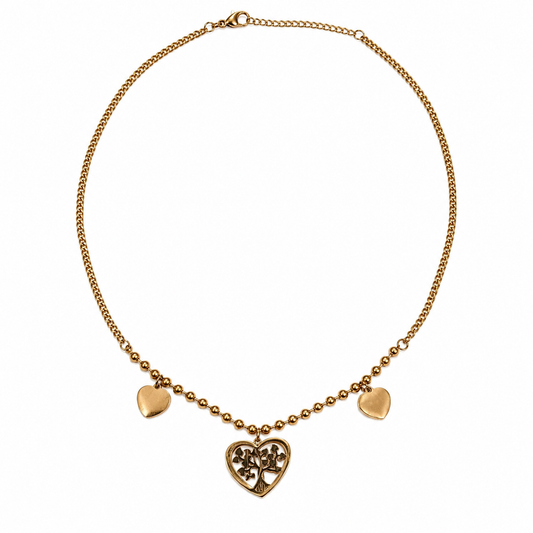 Tree of Love Heart Charm Necklace