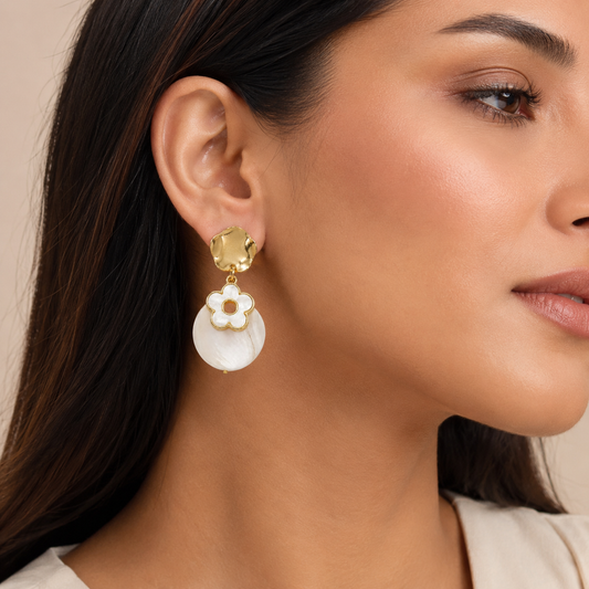 Pearl Bloom Drop Earrings