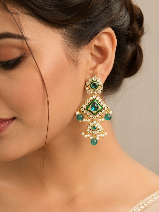 Emerald Aura Statement Earrings
