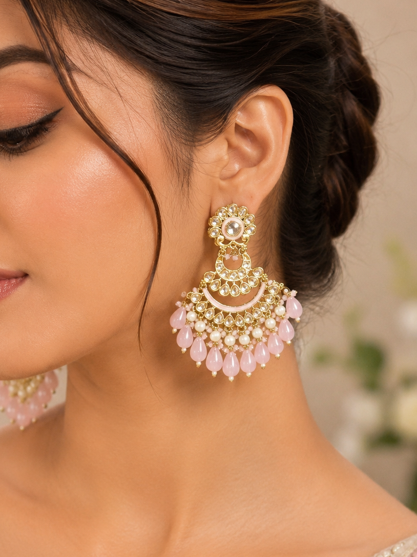 Blush Pearl Chandbali Earrings