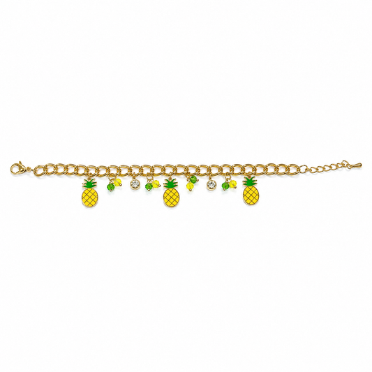 Tropical Pineapple Charms Bracelet