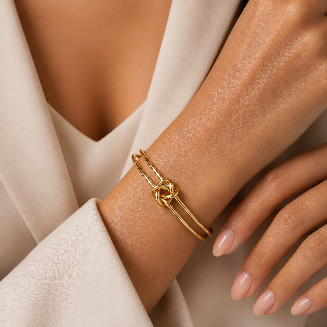 Golden Knot Cuff Bracelet
