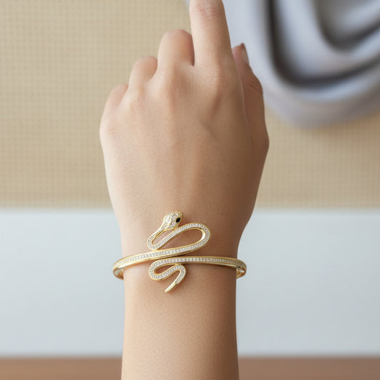 Elegant Serpent Crystal Wrap Bracelet