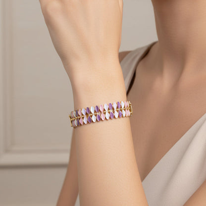 Elegant Leaf Motif Statement Bracelet