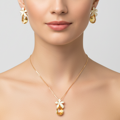 Golden Bloom Pendant Set