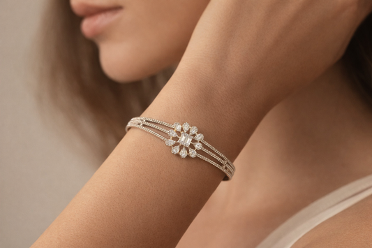 Floral Sparkle Diamond Bracelet