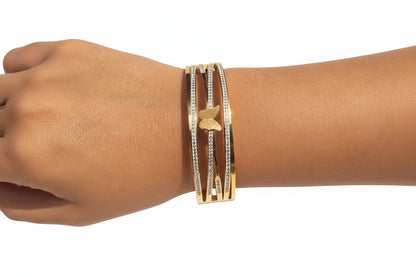 Golden Butterfly Crystal Bracelet