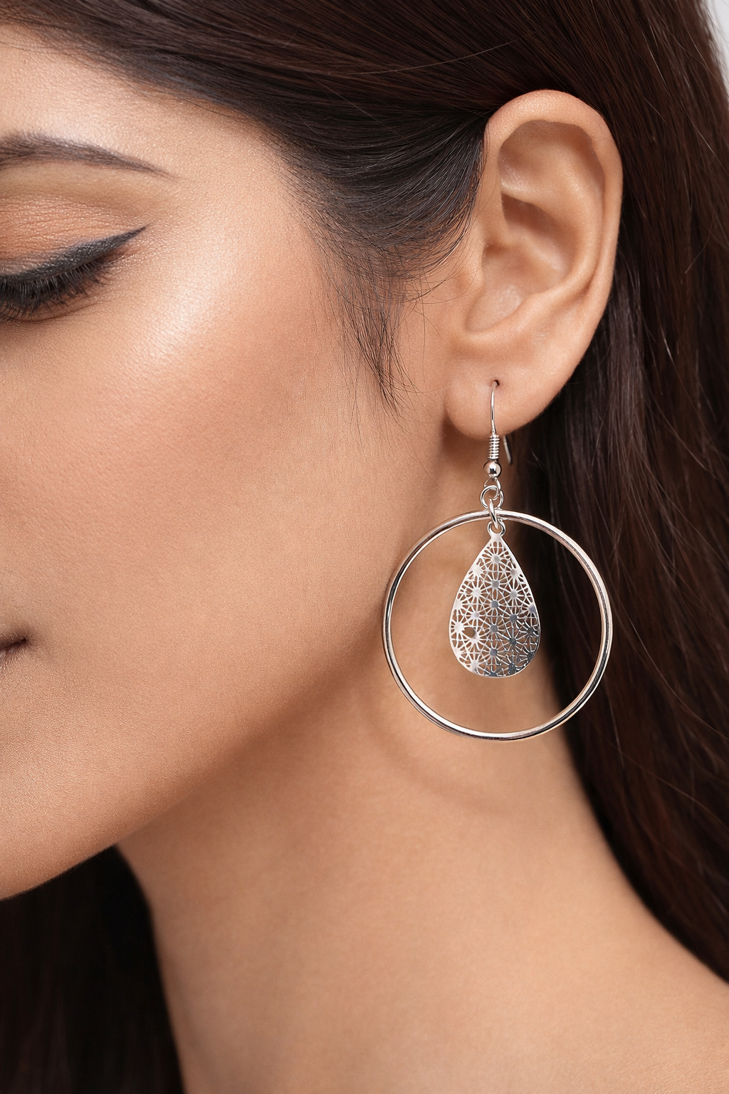 Hoop Teardrop Earrings