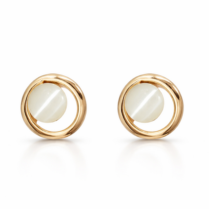 Gold-Tone Pearl Stud Earrings