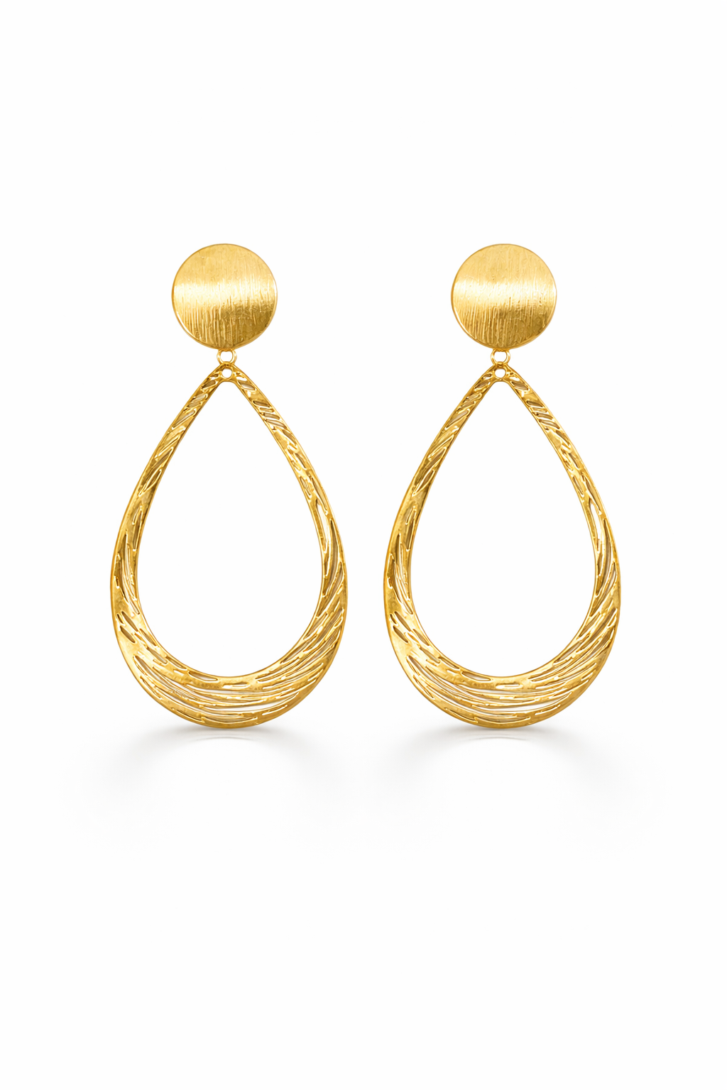 Textured Teardrop Drop Earrings