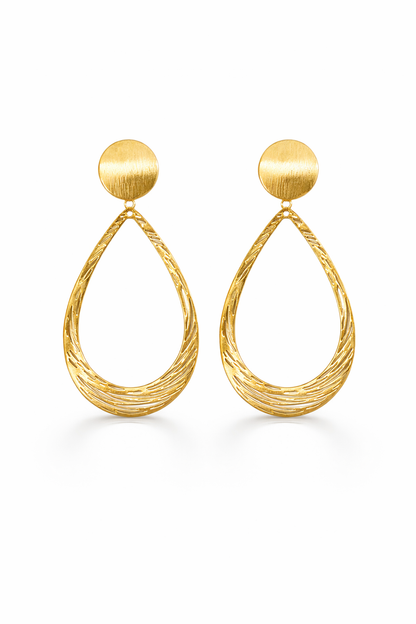Textured Teardrop Drop Earrings