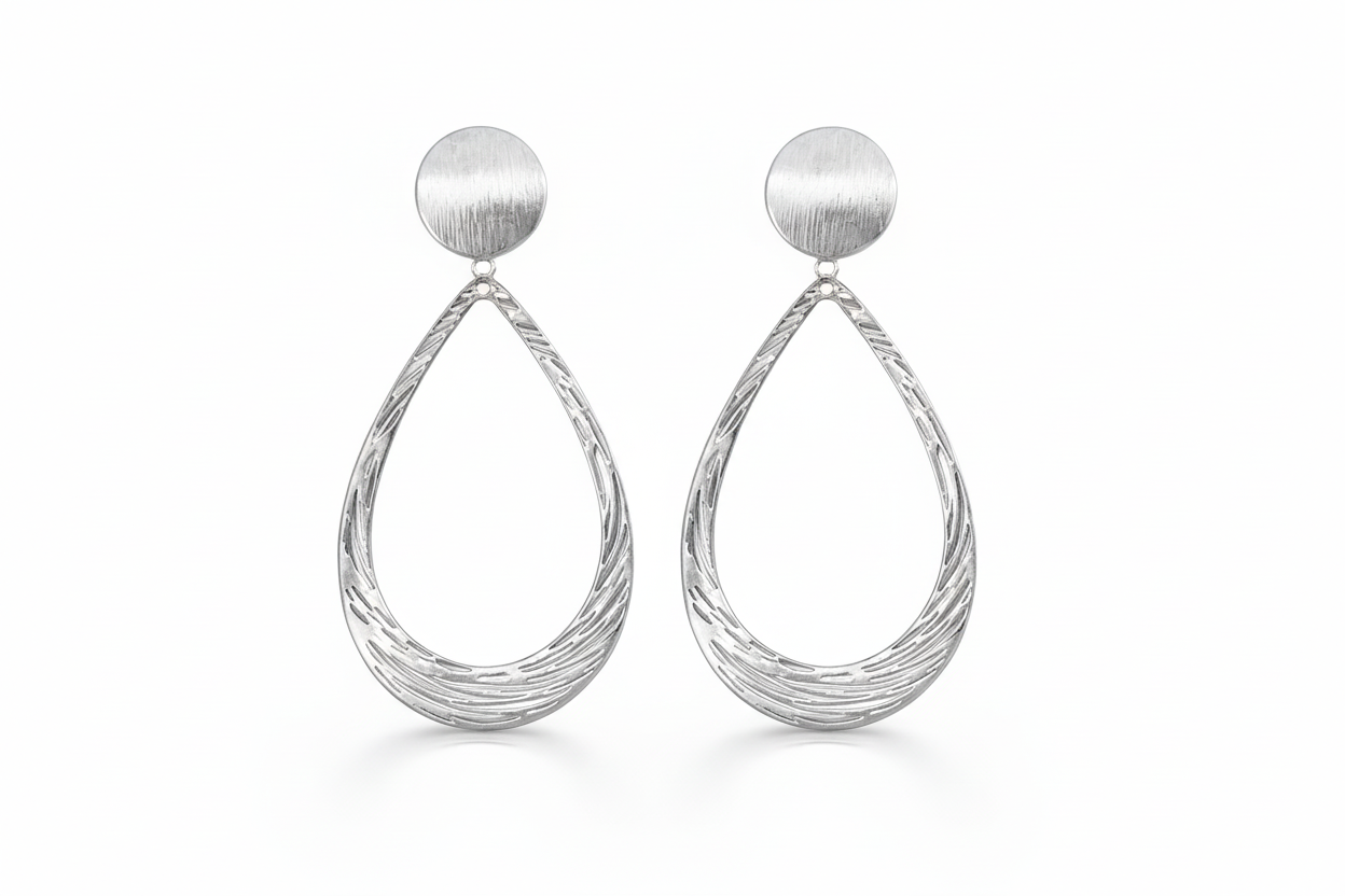 Textured Teardrop Drop Earrings