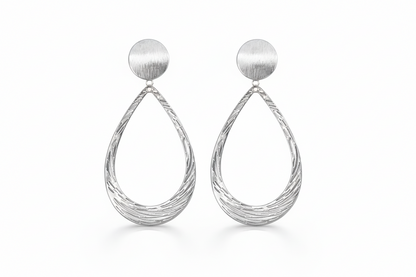 Textured Teardrop Drop Earrings