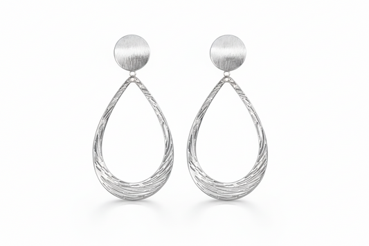 Textured Teardrop Drop Earrings