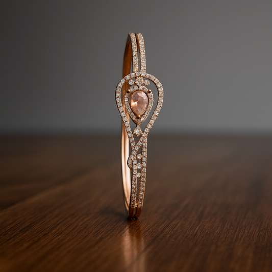 ✨ Rose Gold Teardrop Crystal Bracelet