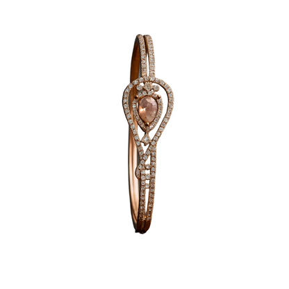 ✨ Rose Gold Teardrop Crystal Bracelet