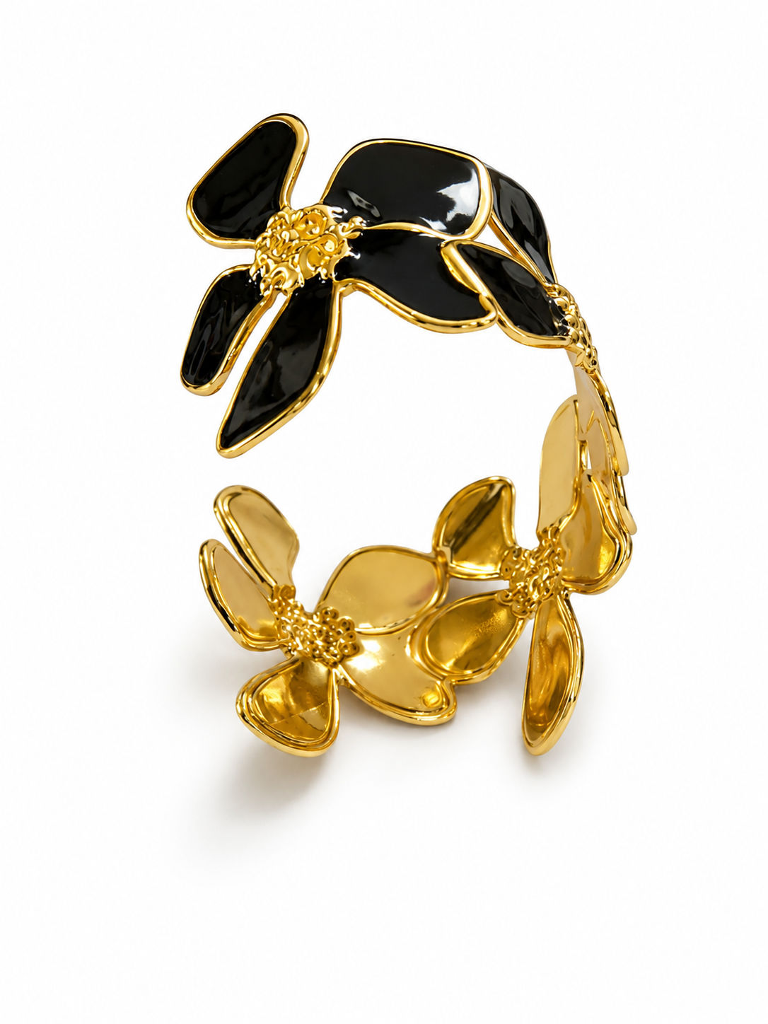 Midnight Bloom Floral Cuff Bracelet