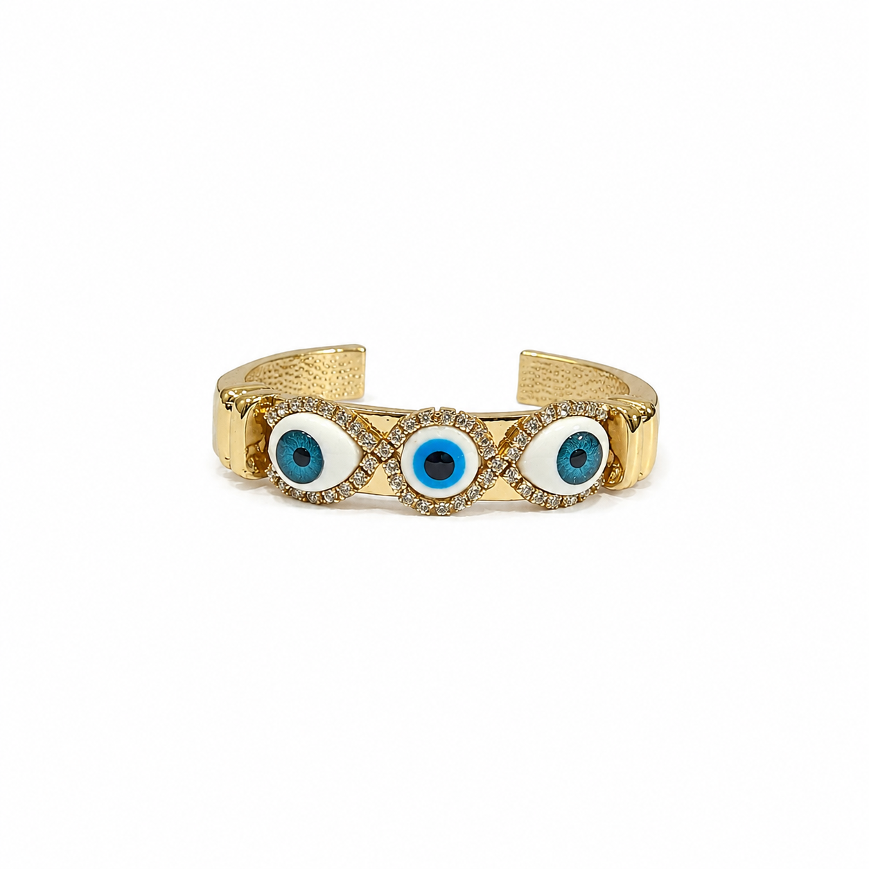 Luxury Gold Evil Eye Cuff Bracelet