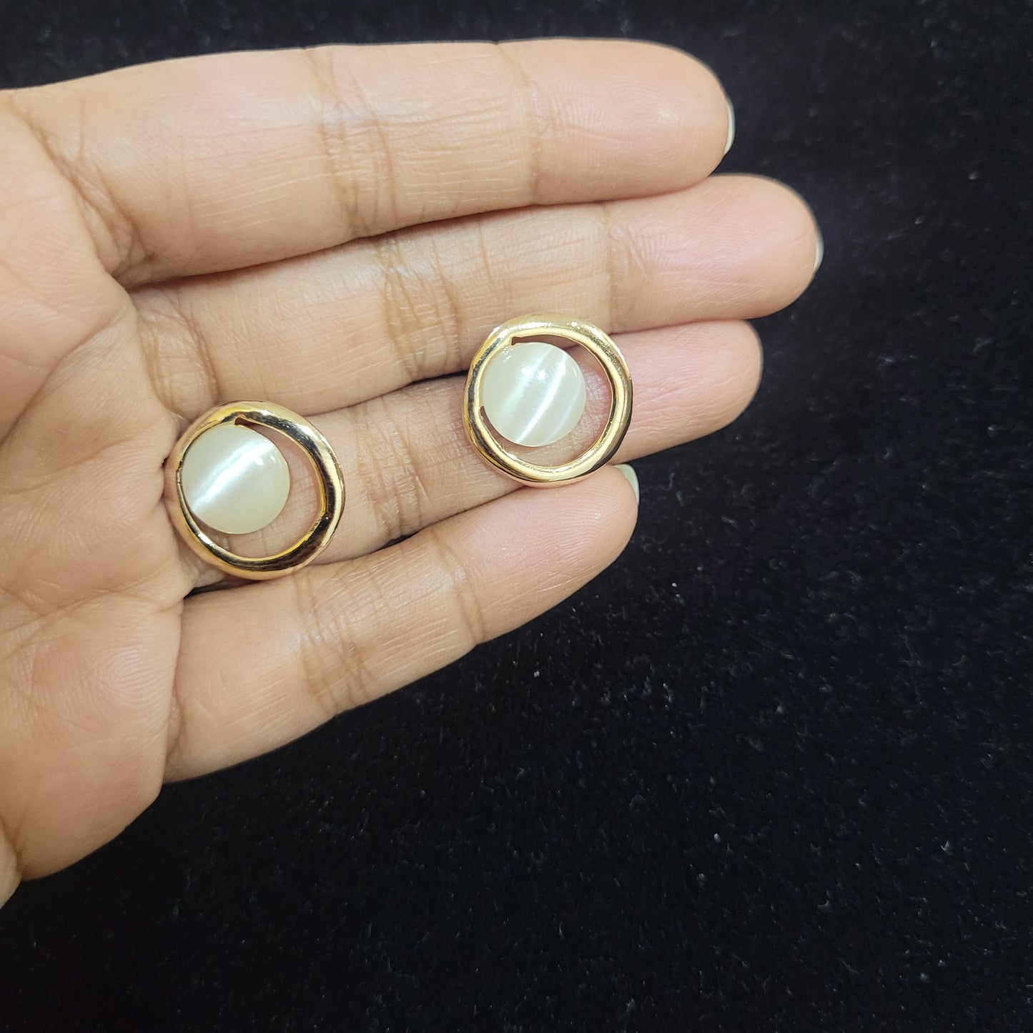 Gold-Tone Pearl Stud Earrings
