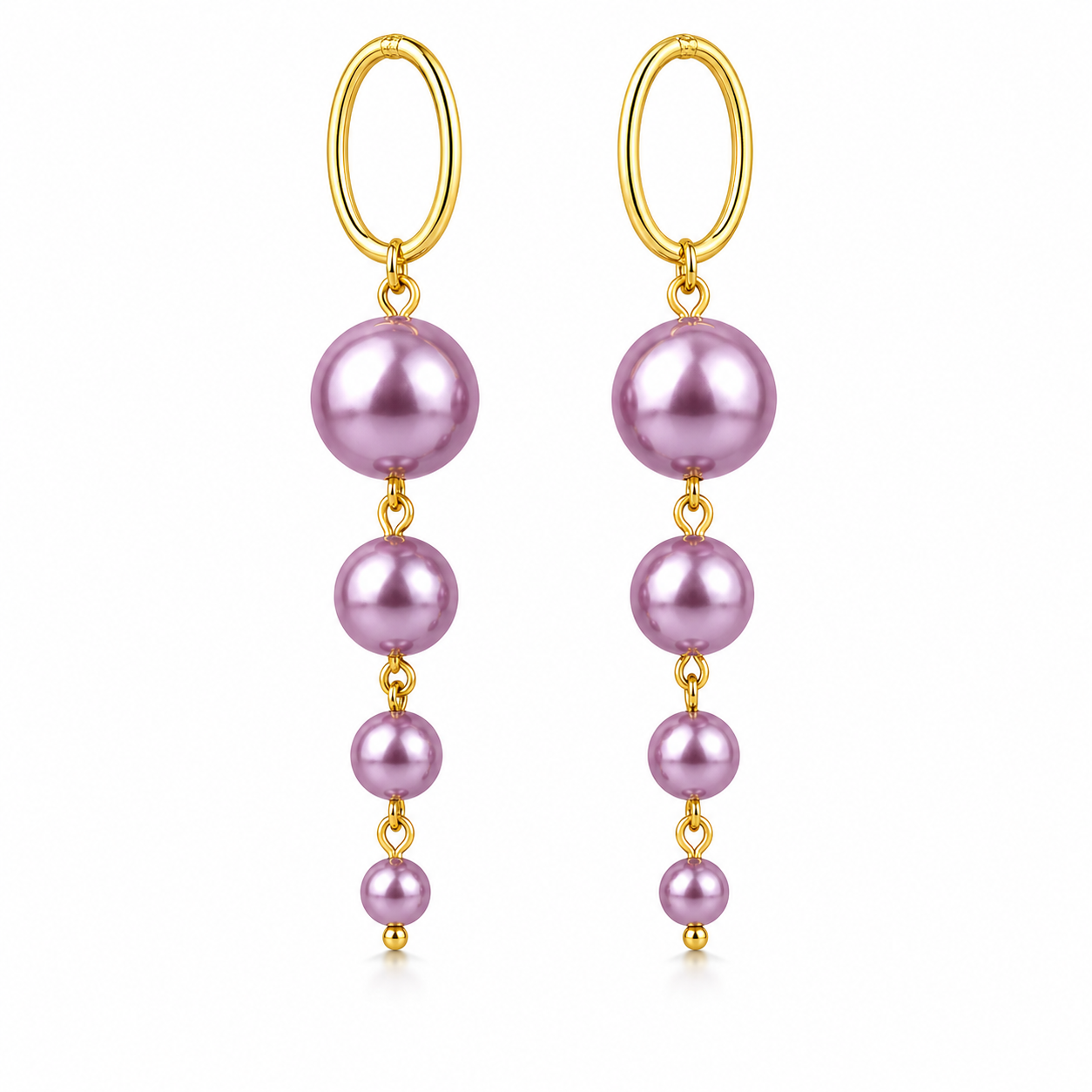 Lavender Glow Pearl Earrings