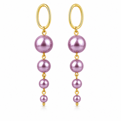 Lavender Glow Pearl Earrings