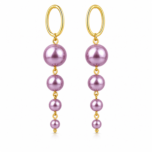 Lavender Glow Pearl Earrings