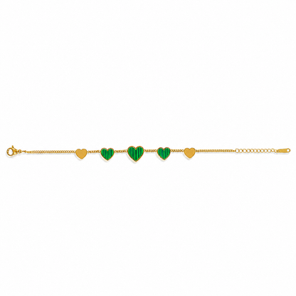 Emerald Heart Charm Bracelet
