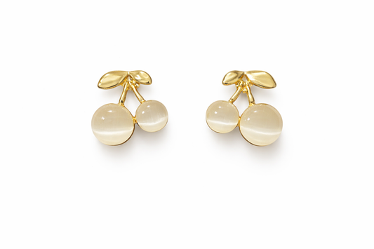 Cherry Glow Stud Earrings