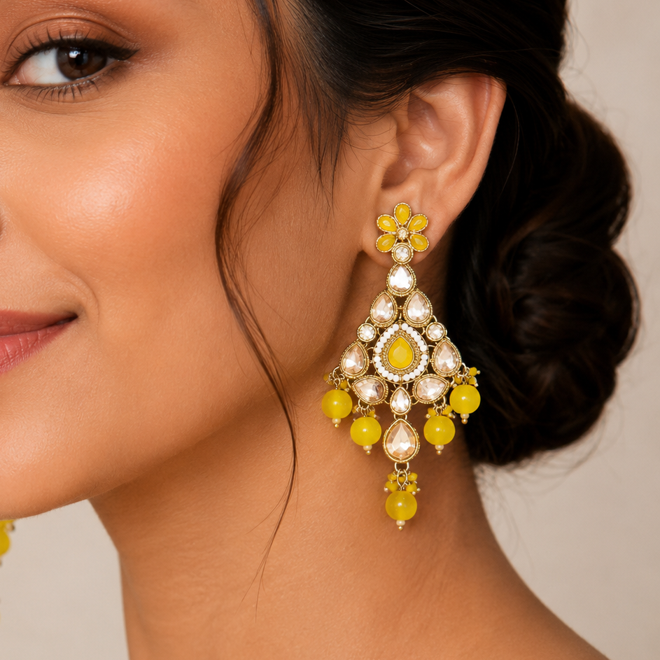 Sunshine Bloom Chandbali Earrings