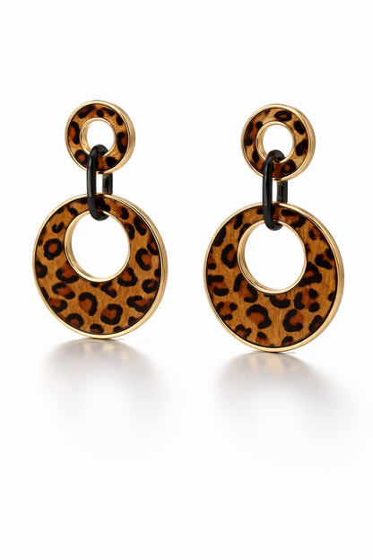 Leopard Luxe Double-Hoop Earrings