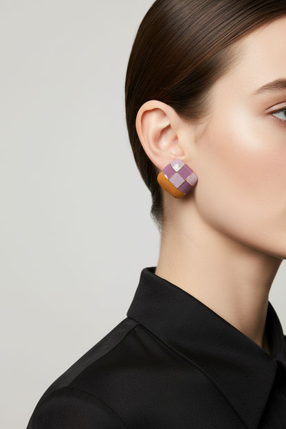Pastel Block Stud Earrings
