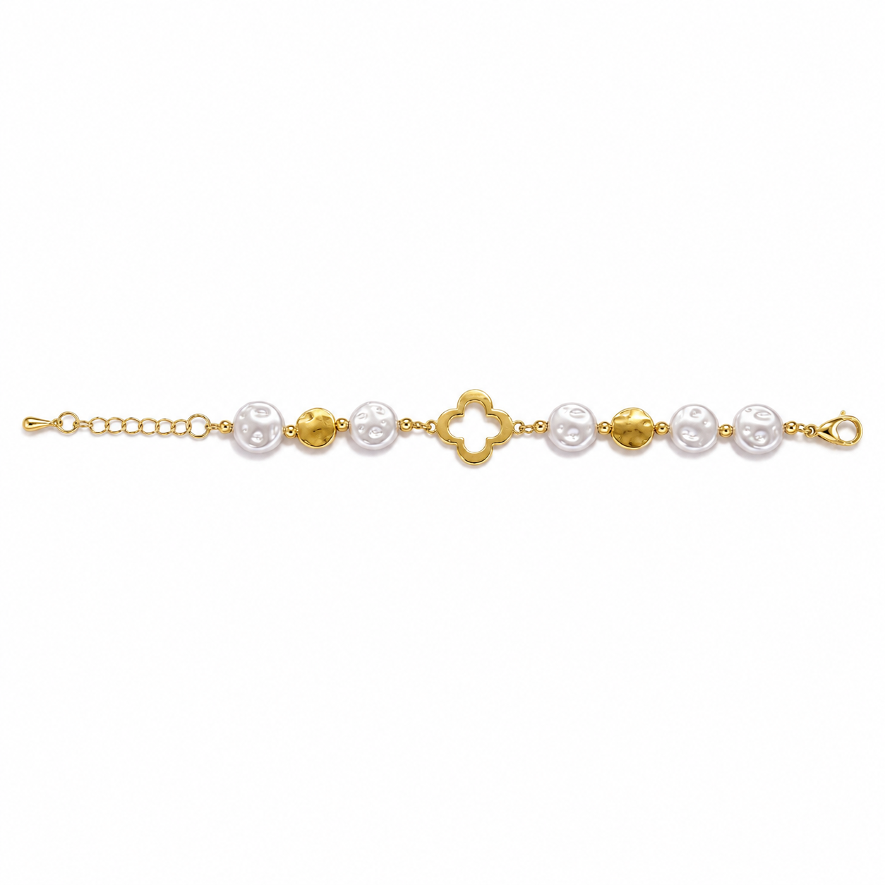Pearl Clover Gold-Tone Bracelet
