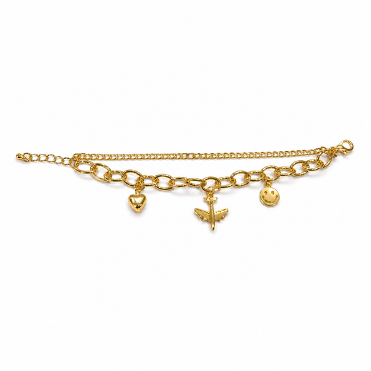 Gold-Tone Charm Link Bracelet
