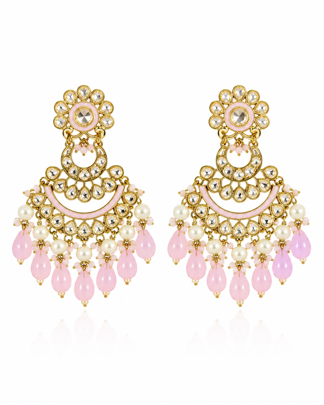 Blush Pearl Chandbali Earrings