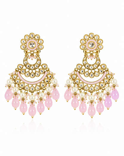 Blush Pearl Chandbali Earrings
