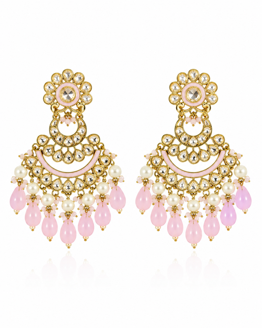 Blush Pearl Chandbali Earrings