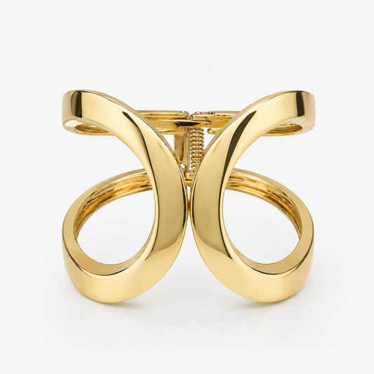 Gold-Plated Sculptural Cuff Bracelet