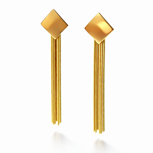 Golden Cascade Tassel Earrings
