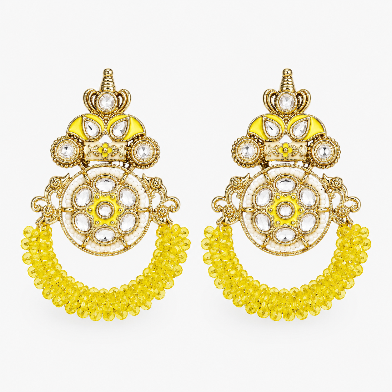 Sunlit Kundan Hoop Earrings