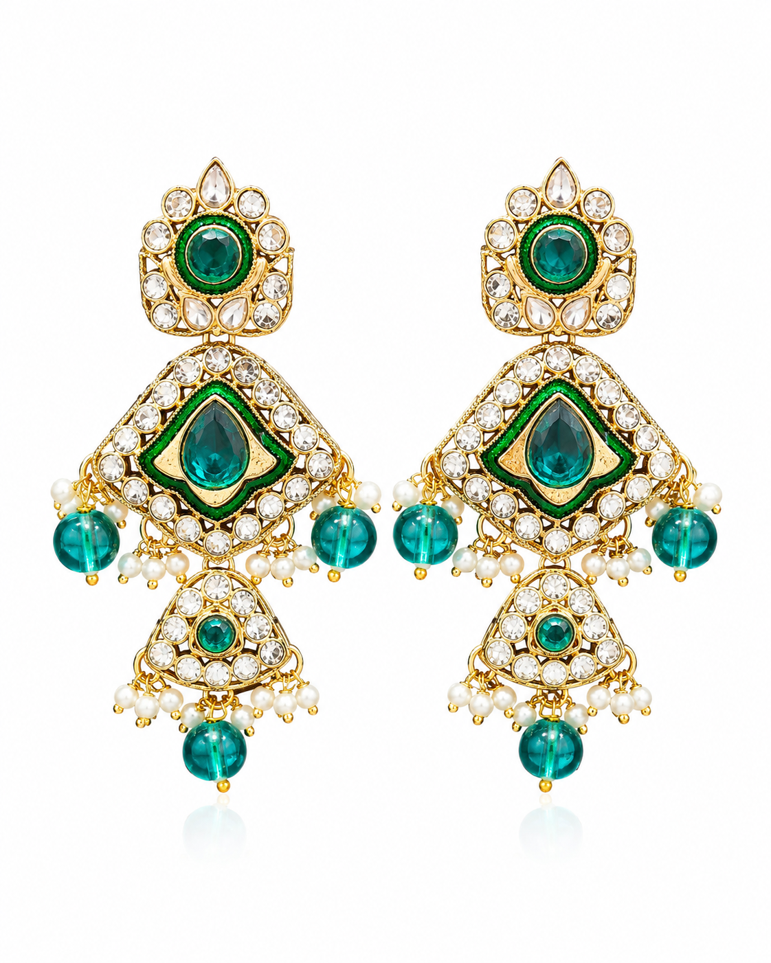 Emerald Aura Statement Earrings