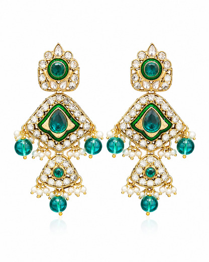 Emerald Aura Statement Earrings