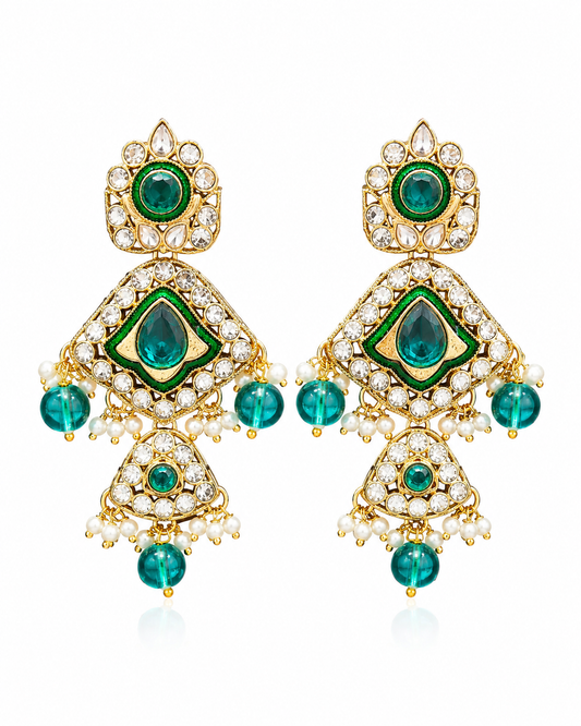 Emerald Aura Statement Earrings