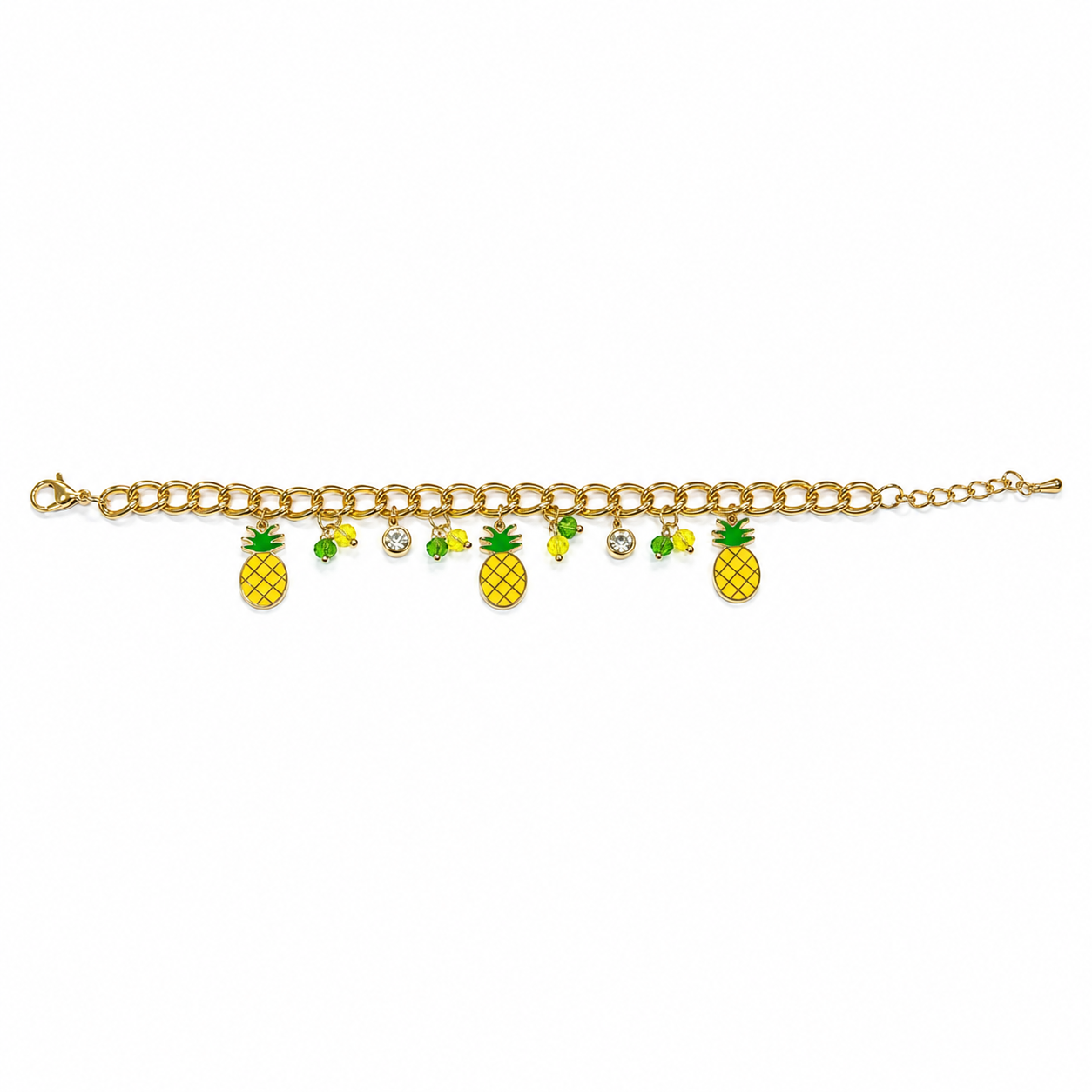 Tropical Pineapple Charms Bracelet