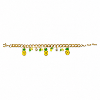 Tropical Pineapple Charms Bracelet