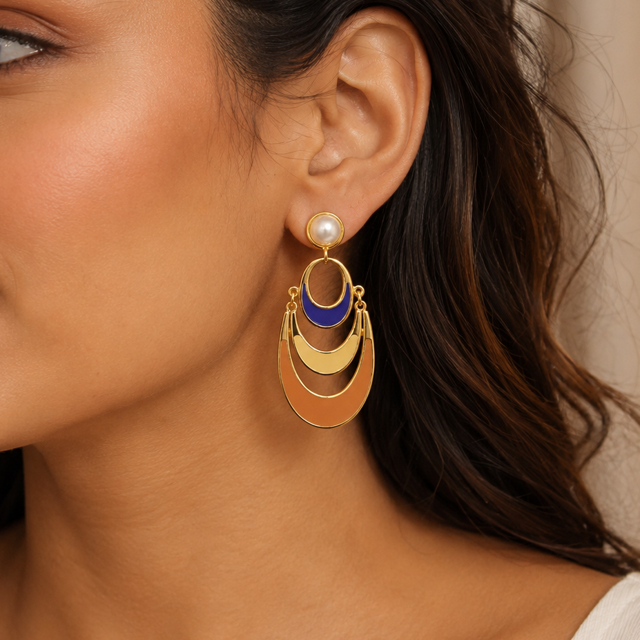 Pearl Eclipse Statement Earrings