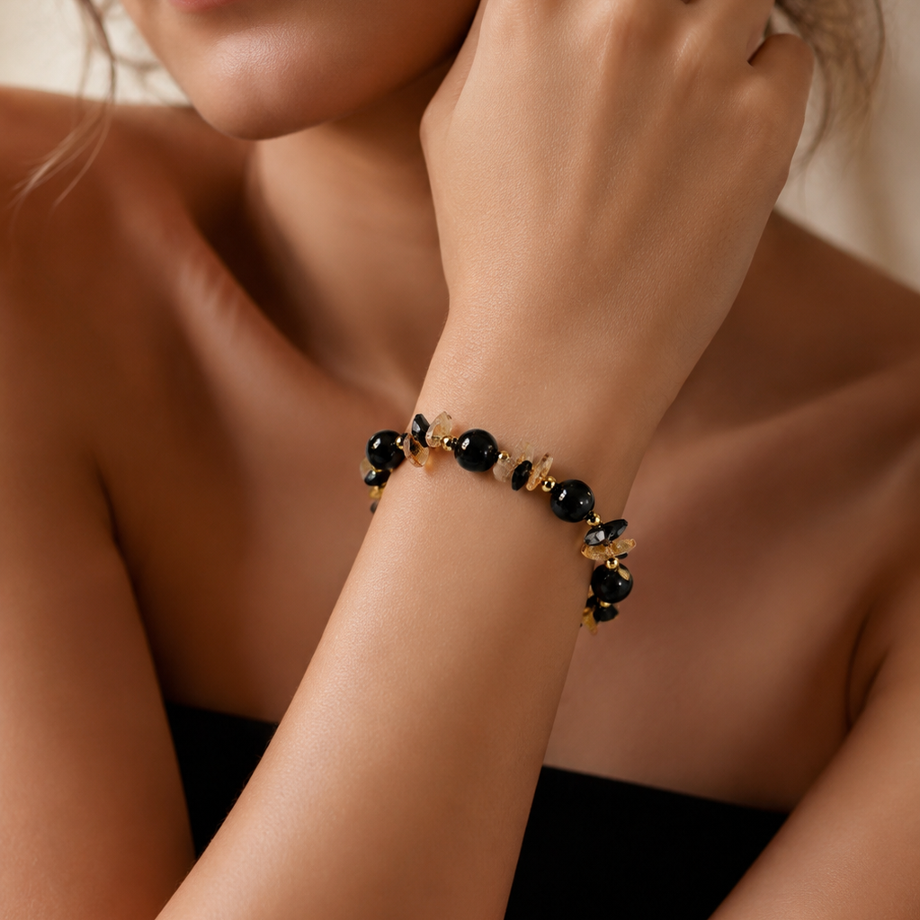 Midnight Glow Beaded Bracelet