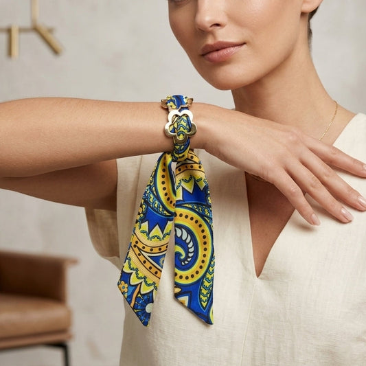 Scarf Chain Bracelet with Gold Finish